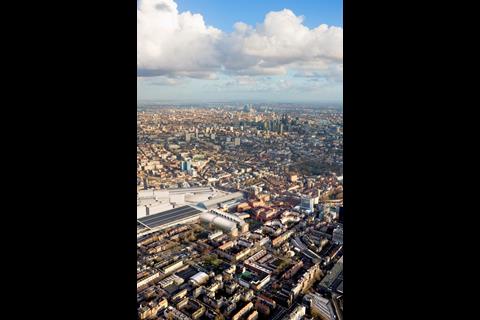 HOK and PLP's London super-lab designs: Arial view